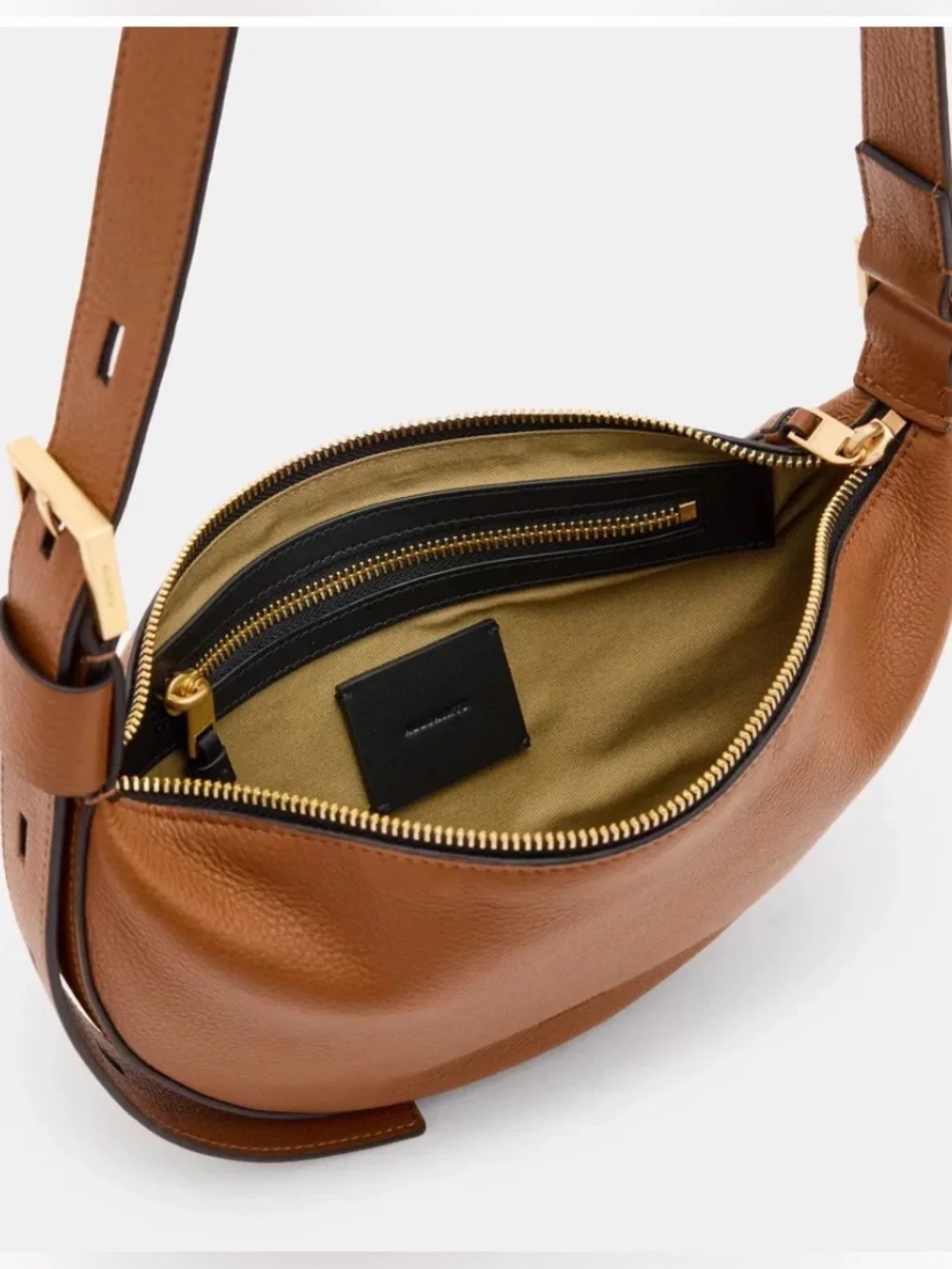 NWT All saints Half Moon Leather Crossbody Bag